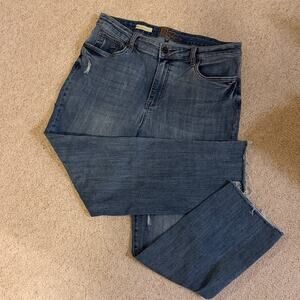 KUT from the KLOTH Rena High Rise Straight Leg Raw Edge Stretch Jean  Size 14